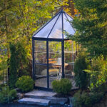Halo Greenhouse set up in a garden